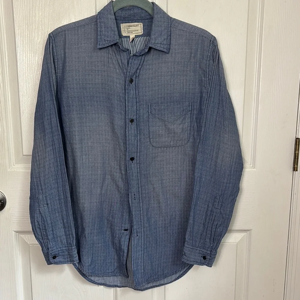Current/Elliott The Prep School shirt Blue Chambray Button Down Shirt size 0 XS